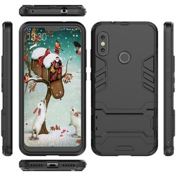 Противоударный чехол для Xiaomi Mi A2 Lite с подставкой (черный)