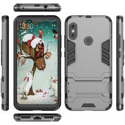Противоударный чехол для Xiaomi Mi A2 Lite с подставкой (серый)