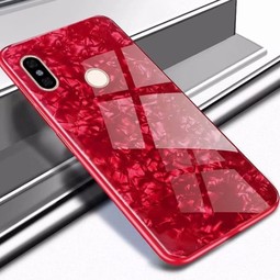 Чехол с закаленным стеклом для Xiaomi Mi A2/Mi 6X (красный)
