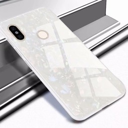 Чехол с закаленным стеклом для Xiaomi Mi A2/Mi 6X (белый)