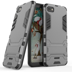 Противоударный чехол Armor Case для Xiaomi Redmi 6A с подставкой (серый)