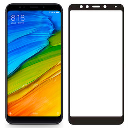 Защитное стекло 2.5D для Xiaomi Redmi 5 (черное) Полноразмерное
