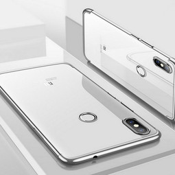 Чехол для Xiaomi Mi A2 Lite / Redmi 6 Pro с хромированными краями (серебристный)