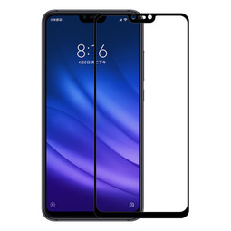 Защитное стекло 2D для Xiaomi Mi8 Lite (черное) Полноразмерное