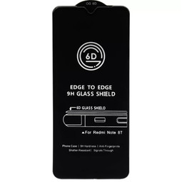 Защитное стекло 6D для Xiaomi Redmi Note 8T (черное)