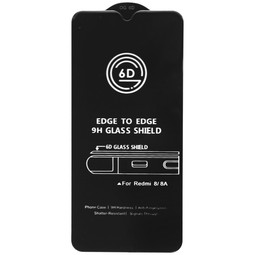 Защитное стекло 6D для Xiaomi Redmi 8 (черное)