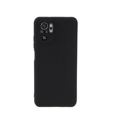 Силиконовый матовый чехол с защитой камер для Xiaomi Redmi Note 10 (черный)