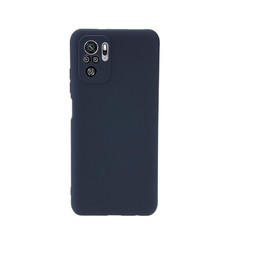 Силиконовый матовый чехол с защитой камер для Xiaomi Redmi Note 10 (синий)