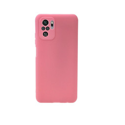 Силиконовый матовый чехол с защитой камер для Xiaomi Redmi Note 10 (розовый)