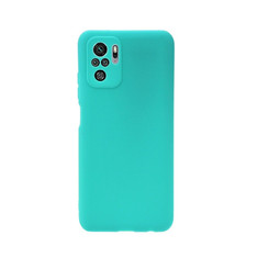 Силиконовый матовый чехол с защитой камер для Xiaomi Redmi Note 10 (бирюзовый)