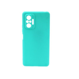 Силиконовый матовый чехол с защитой камер для Xiaomi Redmi Note 10 Pro (бирюзовый)