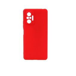 Силиконовый матовый чехол с защитой камер для Xiaomi Redmi Note 10 Pro (красный)