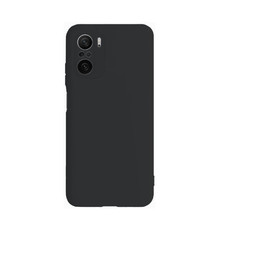 Силиконовый матовый чехол с защитой камер для Xiaomi POCO F3 (черный)