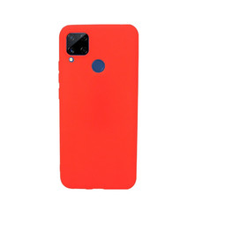 Силиконовый матовый чехол для Realme С15 (красный)
