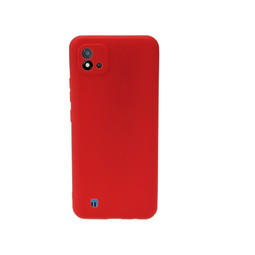 Силиконовый матовый чехол с защитой камер для Realme С11 2021 (красный)