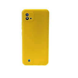 Силиконовый матовый чехол  с защитой камер для Realme С11 2021 (желтый)