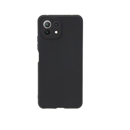 Силиконовый матовый чехол с защитой камер для Xiaomi Mi 11 Lite (черный)