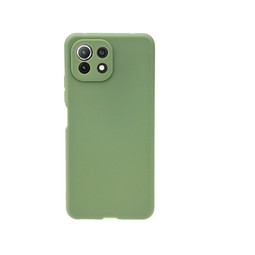 Силиконовый матовый чехол с защитой камер для Xiaomi Mi 11 Lite (зеленый)