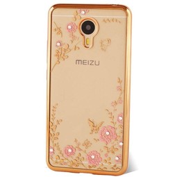 Чехол для Meizu M3s mini со стразами (золотой)