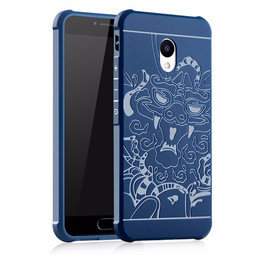 Чехол для Meizu M5 Дракон (противоударный, темно-синий)