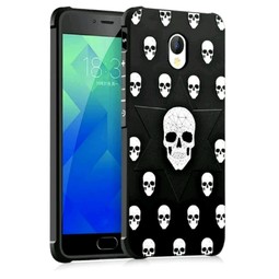 Противоударный чехол для Meizu M5 Note черный (черепа)