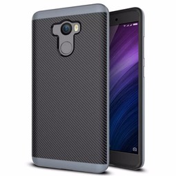 Чехол для Xiaomi Redmi 4 (карбон) Черно-синий