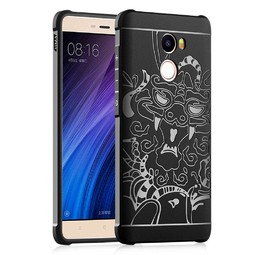 Чехол для Xiaomi Redmi 4 (черный, дракон)