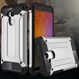 Гибридный чехол для Xiaomi Redmi 4S/4 Pro (противоударный) Серебристый