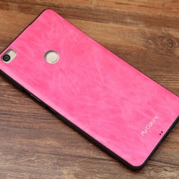Чехол для Xiaomi Mi Max розовый (кожа)