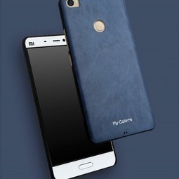 Чехол для Xiaomi Mi Max темно-синий (кожа)