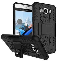 Чехол для Samsung Galaxy J7 2016 (противоударный с подставкой, черный)