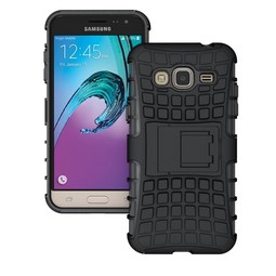 Чехол для Samsung Galaxy J3 2016 (противоударный с подставкой, черный)