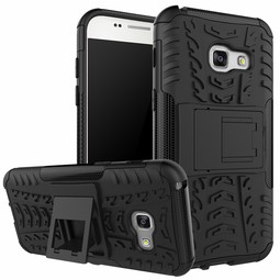 Чехол для Samsung Galaxy A3 2017 (противоударный с подставкой, черный)