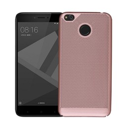 Пластиковый чехол для Xiaomi Redmi 4X soft touch (розово-золотой)