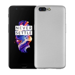 Чехол для OnePlus 5 Carbon Fibre (серебристый)