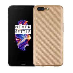 Чехол для OnePlus 5 Carbon Fibre (золотой)