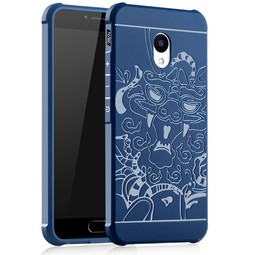 Противоударный чехол для Meizu M5 Note Дракон (темно-синий)