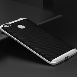 Чехол для Xiaomi Redmi 4X (карбон, серебристый)