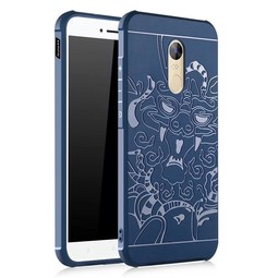 Чехол для Xiaomi Redmi Note 4X дракон (противоударный, темно-синий)