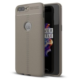 Чехол для OnePlus 5 TPU (серый, узор кожа)
