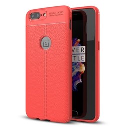 Чехол для OnePlus 5 TPU (красный, узор кожа)