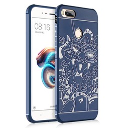 Чехол для Xiaomi Mi A1/Mi5X дракон (синий, противоударный)