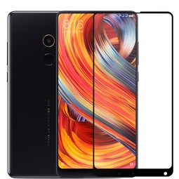 Защитное стекло для Xiaomi Mi Mix 2 (черное, полноразмерное)