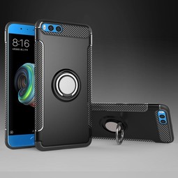 Противоударный чехол для Xiaomi Mi Note 3 с кольцом (черный)