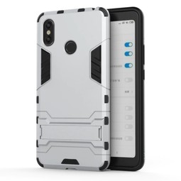Противоударный чехол Armor Case для Xiaomi Mi Max 3 с подставкой (серебристый)
