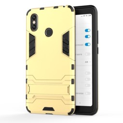 Противоударный чехол Armor Case для Xiaomi Mi Max 3 с подставкой (золотой)