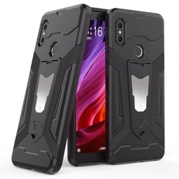 Противоударный чехол для Xiaomi Redmi Note 5 с металлической пластиной (черный)